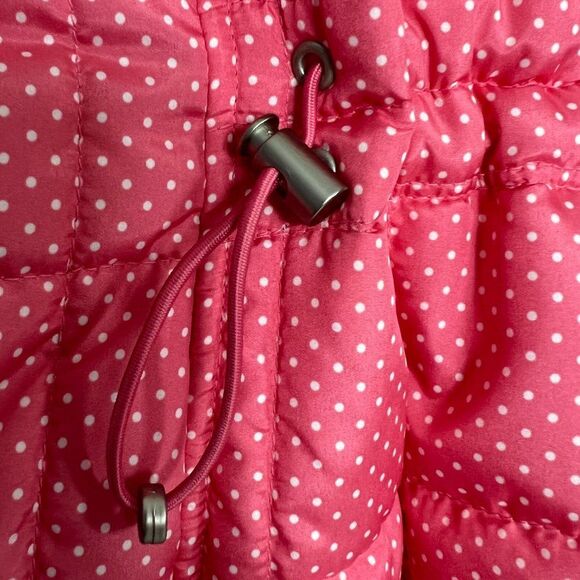 Croft & Barrow Lightweight Polka Dot Coral White Zip Quilted Vest Size S - Picture 9 of 12